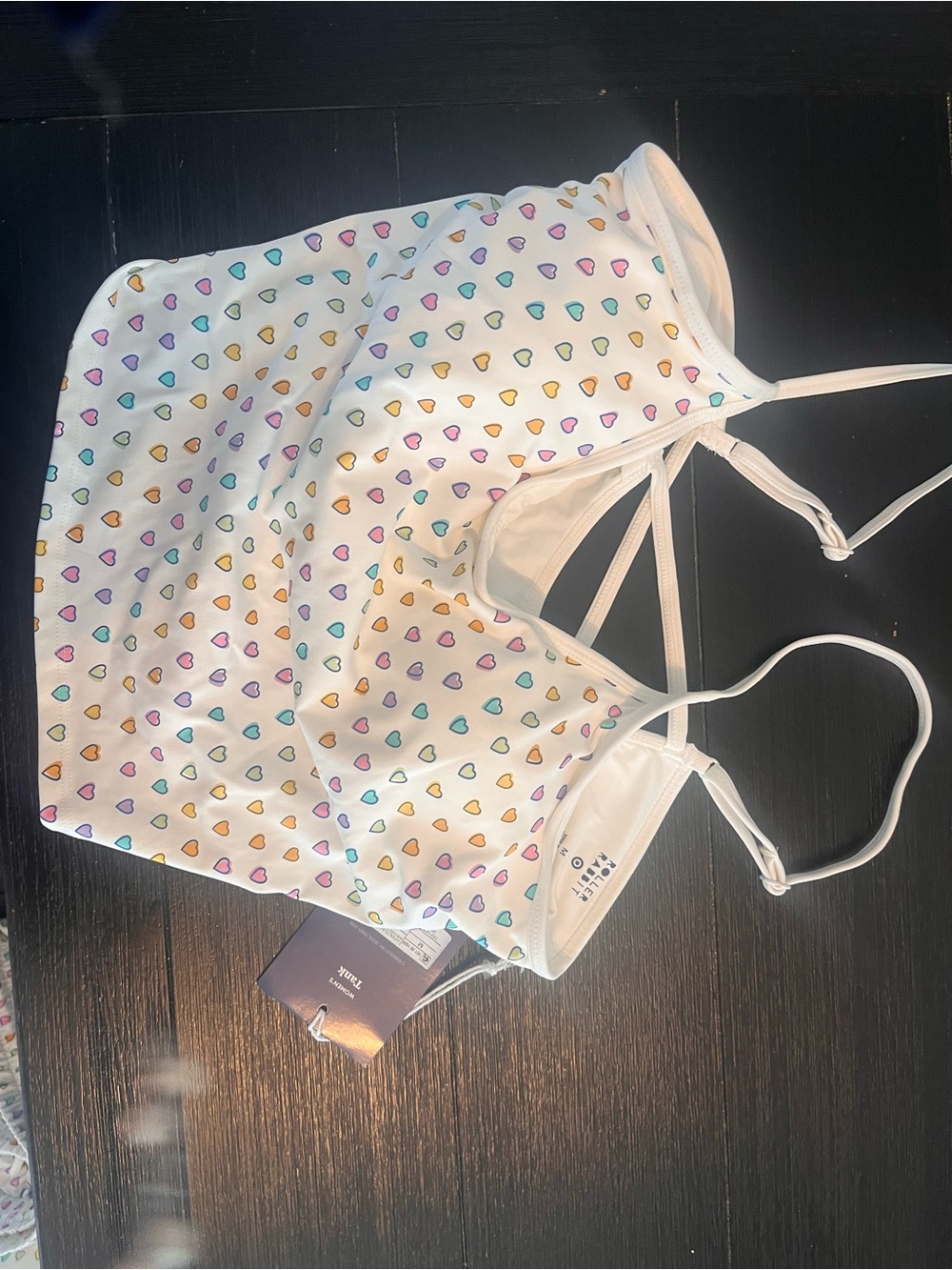 Roller Rabbit White Tank Top with Multicolor Heart Print